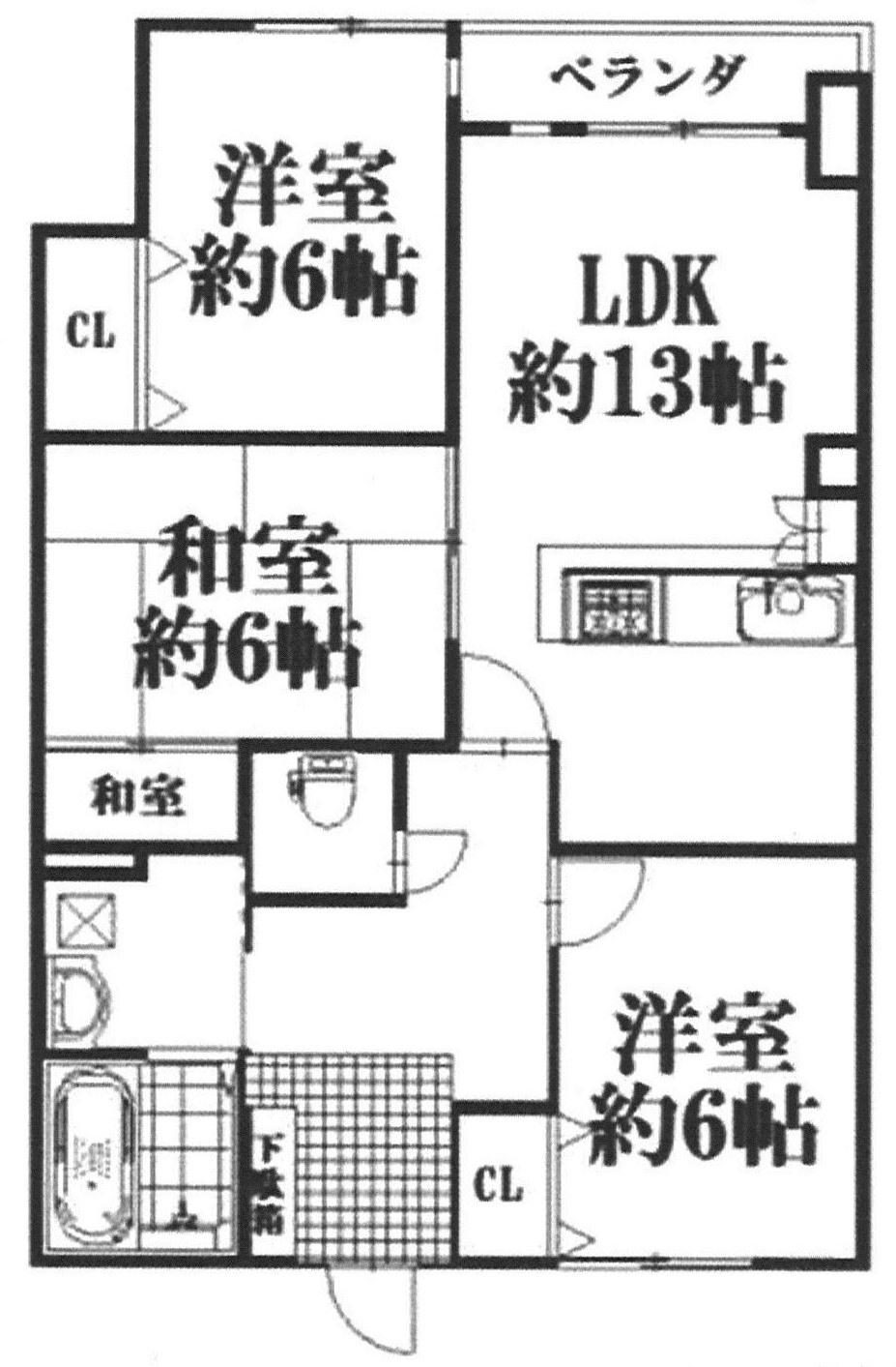 Floor plan. 3LDK, Price 16.8 million yen, Occupied area 67.89 sq m , Balcony area 5.13 sq m