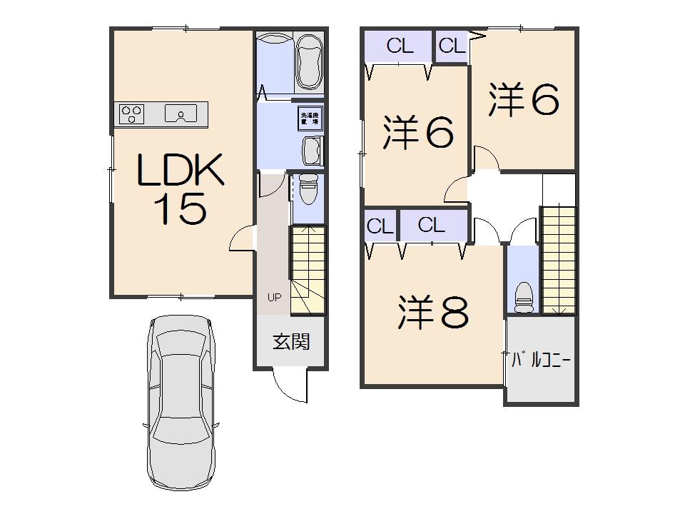 Floor plan. 21,800,000 yen, 3LDK, Land area 81.41 sq m , Building area 85.41 sq m
