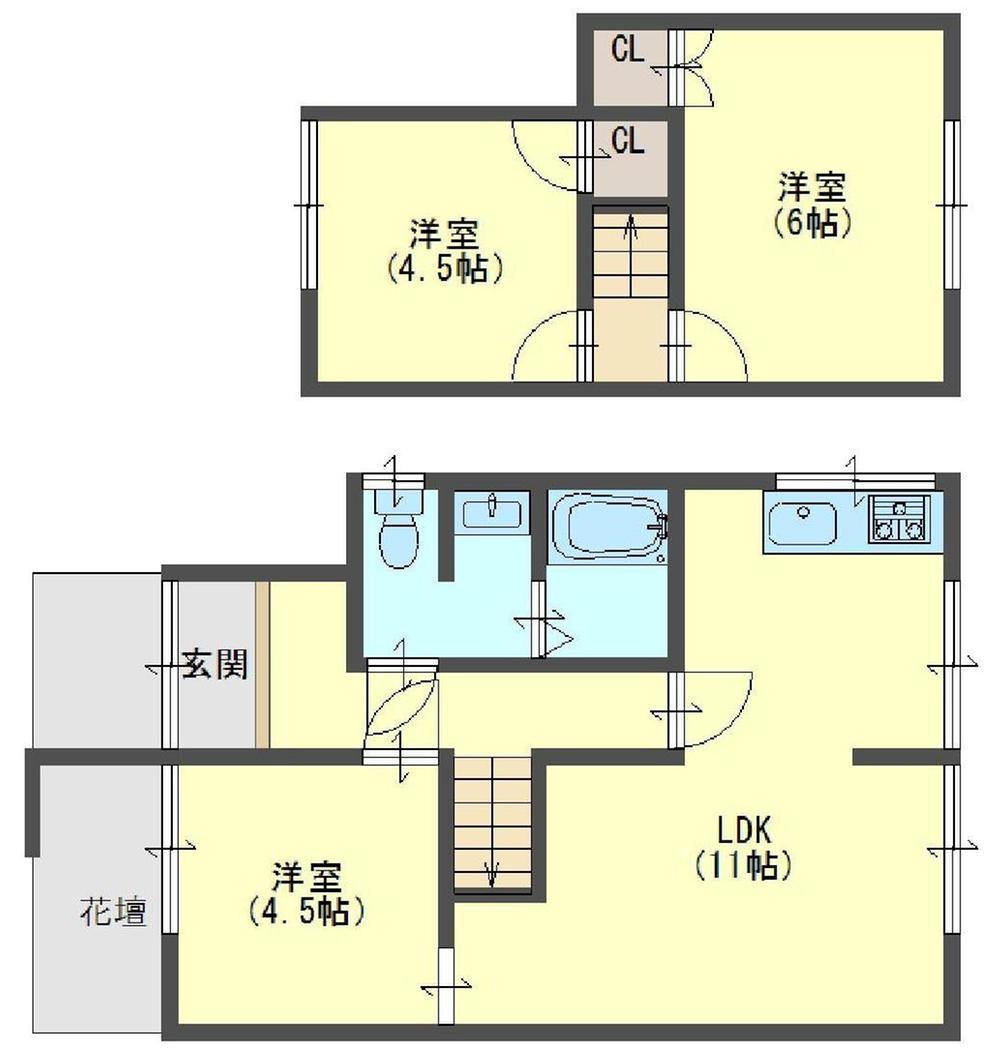 Floor plan. 12.8 million yen, 3LDK, Land area 85.31 sq m , Building area 58.66 sq m