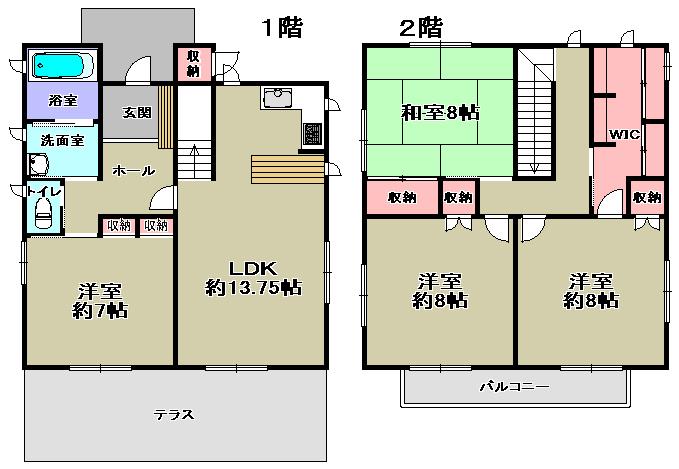 Floor plan. 24 million yen, 4LDK + S (storeroom), Land area 336.44 sq m , Building area 133.04 sq m