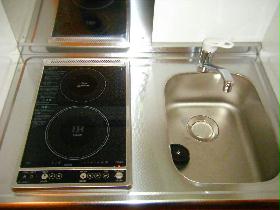 Kitchen. It is an electric stove 2-neck.