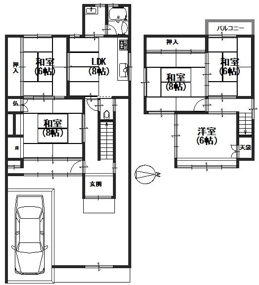 Floor plan. 28.5 million yen, 5LDK, Land area 122.08 sq m , Building area 107.01 sq m