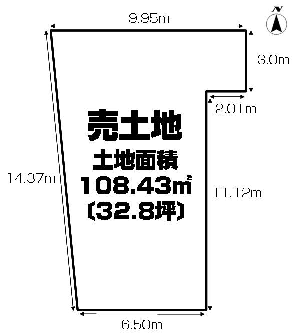 Compartment figure. Land price 27,100,000 yen, Land area 108.43 sq m