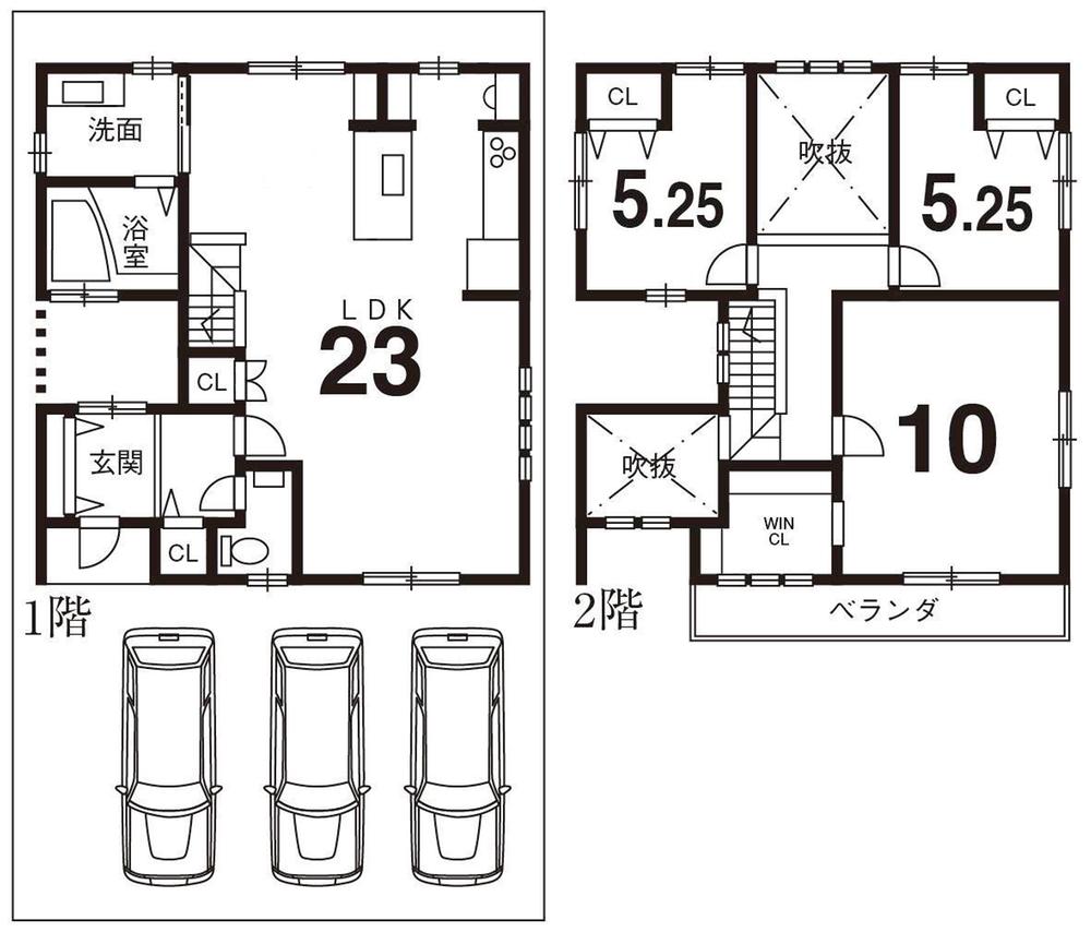 Floor plan. 42,800,000 yen, 3LDK + S (storeroom), Land area 124.28 sq m , 3LDK with an emphasis on building area 102.46 sq m spacious as the "space" and "functional". From anywhere in the "light" leads to a "wind", Was also friendly "line of sight" from the outside is the "original design house.". 