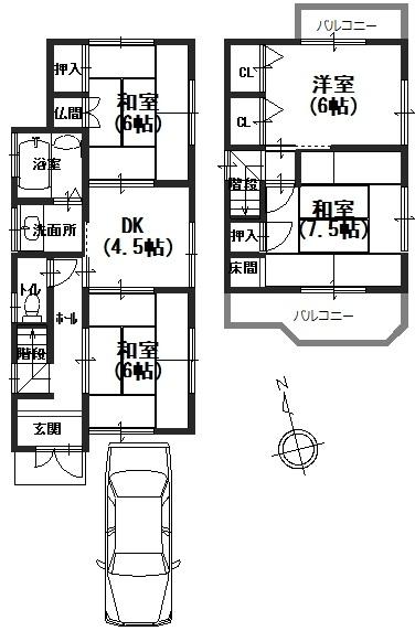 Floor plan. 24,900,000 yen, 4DK, Land area 83.97 sq m , Building area 70.79 sq m