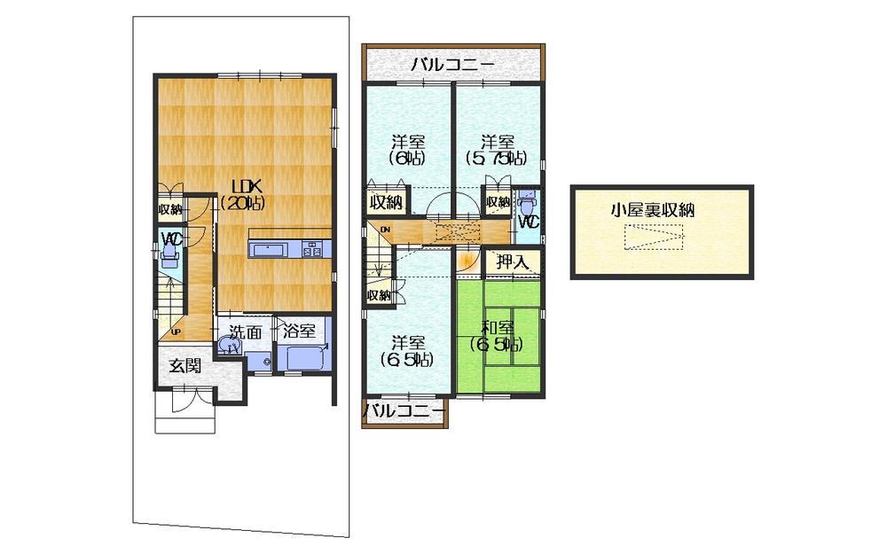 Floor plan. Price 39,130,000 yen, 4LDK, Land area 101.47 sq m , Building area 101.25 sq m