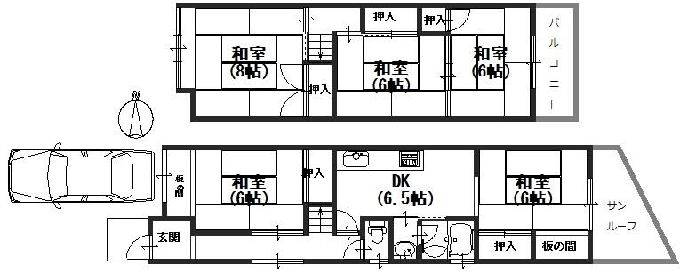 Floor plan. 13.8 million yen, 5DK, Land area 80.46 sq m , Building area 88.08 sq m