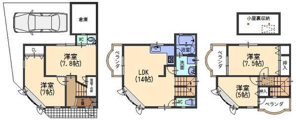 Floor plan. 31,900,000 yen, 4LDK, Land area 71.5 sq m , Building area 95.58 sq m