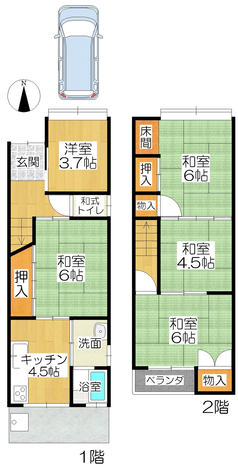 Floor plan. 17 million yen, 5K, Land area 63.27 sq m , Building area 68.37 sq m