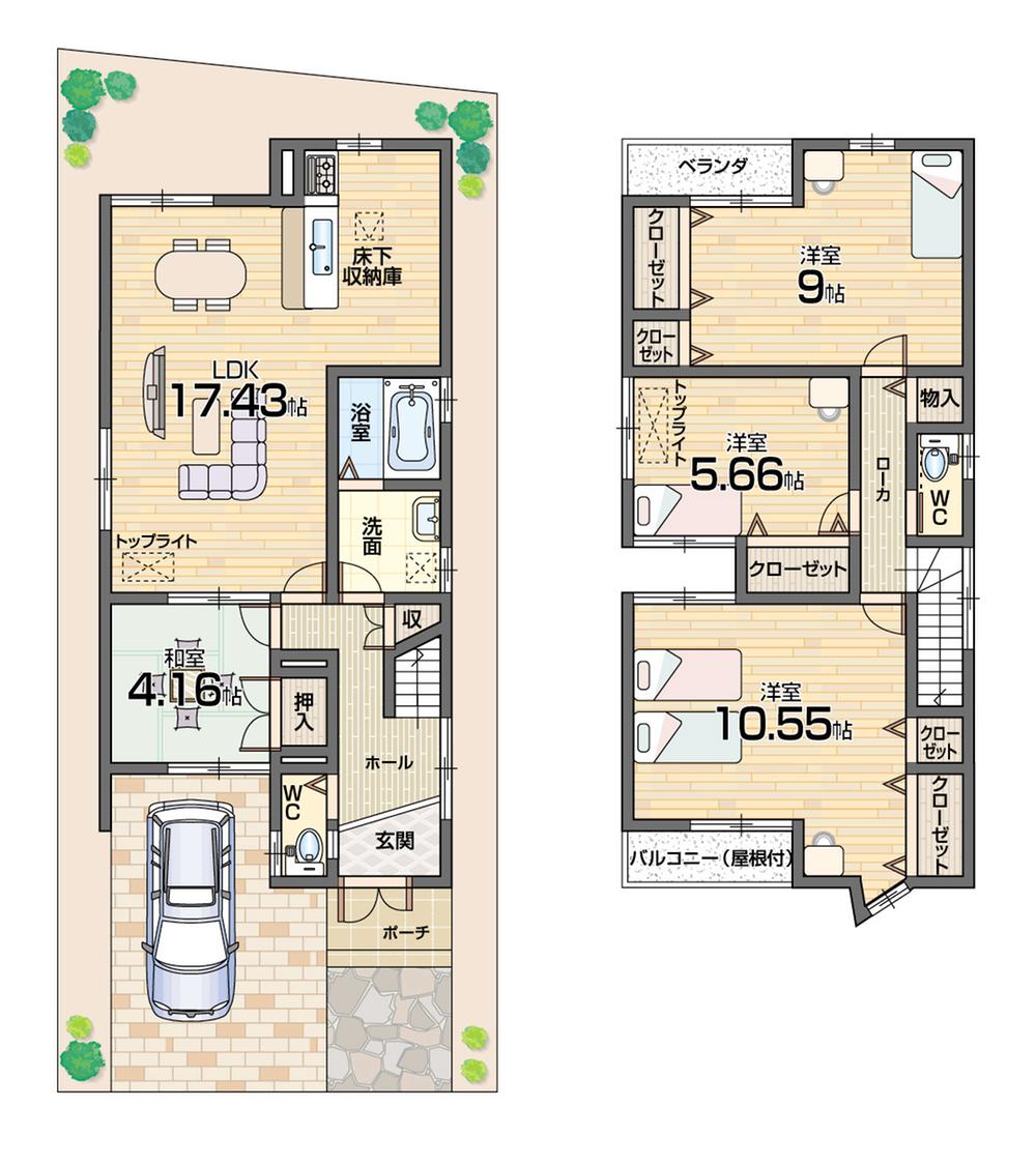 Floor plan. (No. 4 locations), Price 28 million yen, 4LDK, Land area 100.28 sq m , Building area 111.24 sq m