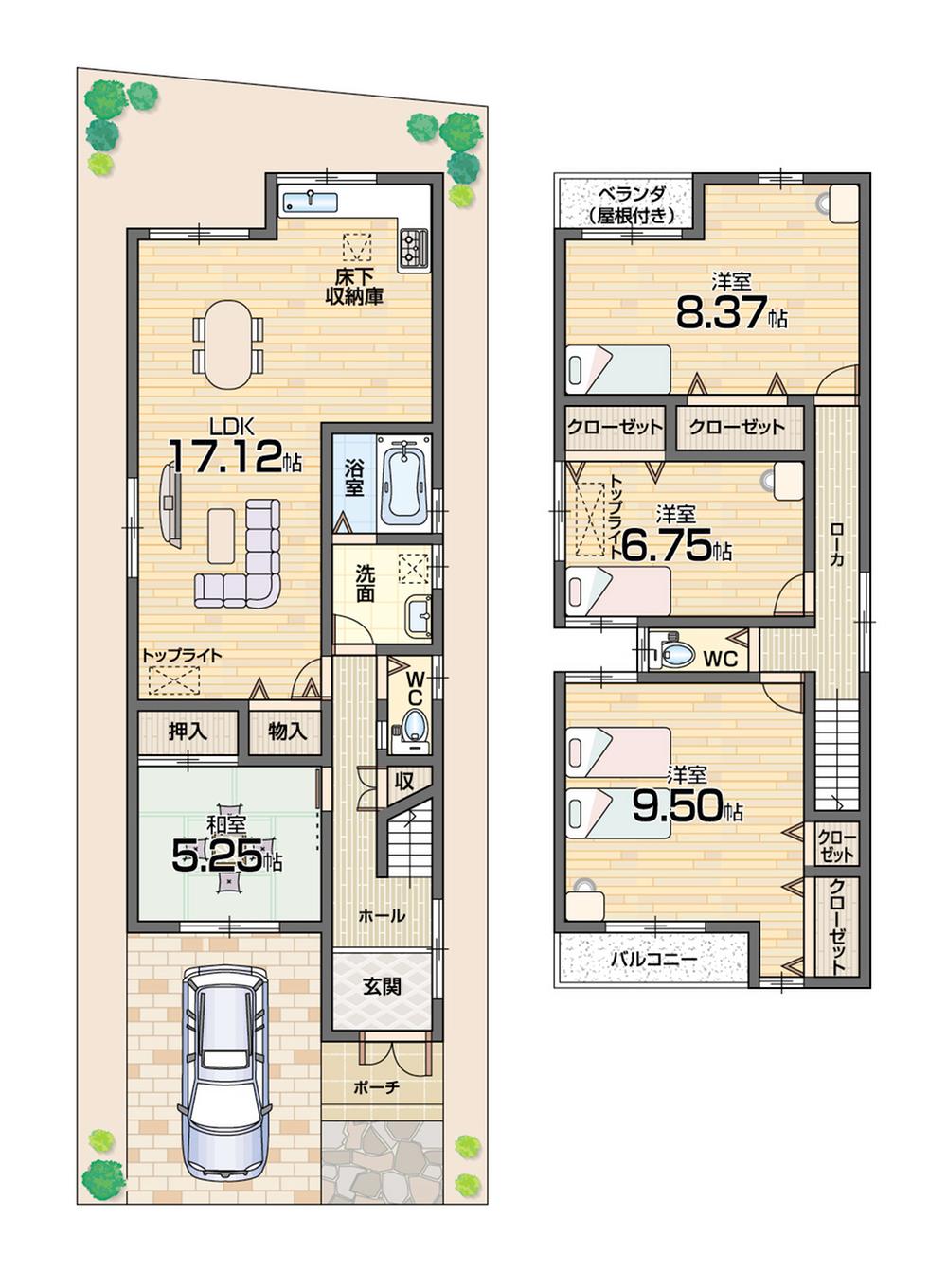 Floor plan. (No. 5 locations), Price 27,700,000 yen, 4LDK, Land area 100.1 sq m , Building area 110.98 sq m