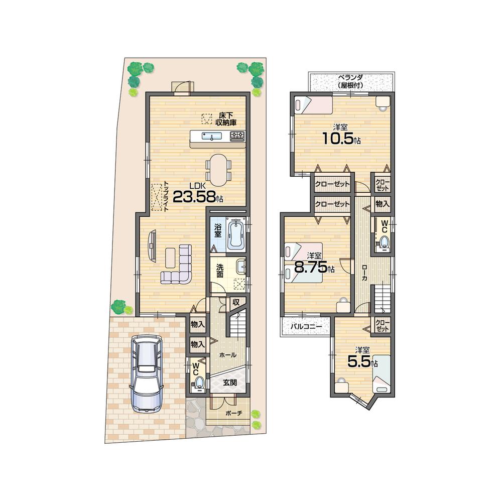 Floor plan. (No. 11 locations), Price 27,400,000 yen, 3LDK, Land area 100.14 sq m , Building area 110.98 sq m