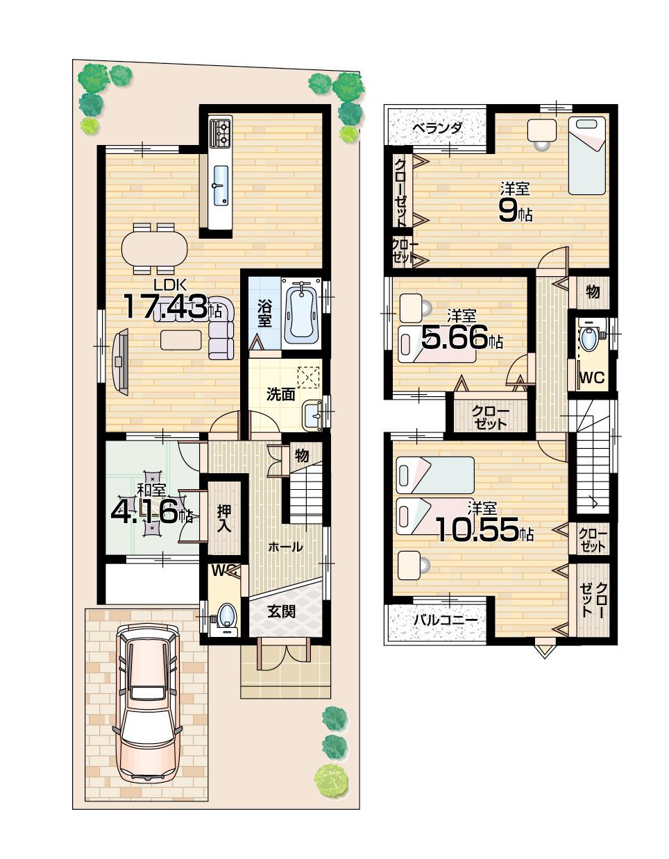 Floor plan. 28 million yen, 4LDK, Land area 100.28 sq m , Building area 111.24 sq m