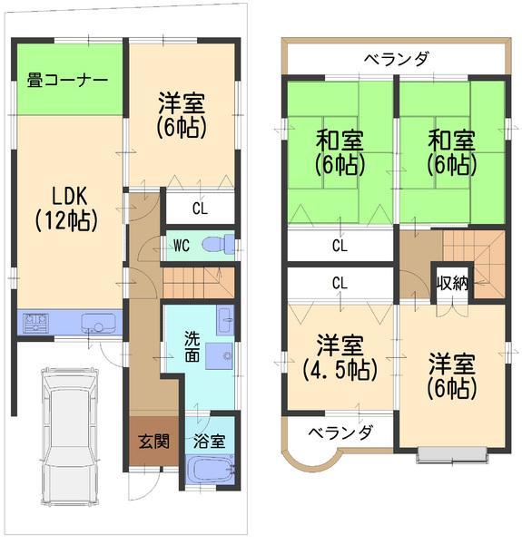 Floor plan. 26,800,000 yen, 5LDK, Land area 79.34 sq m , Building area 94.16 sq m