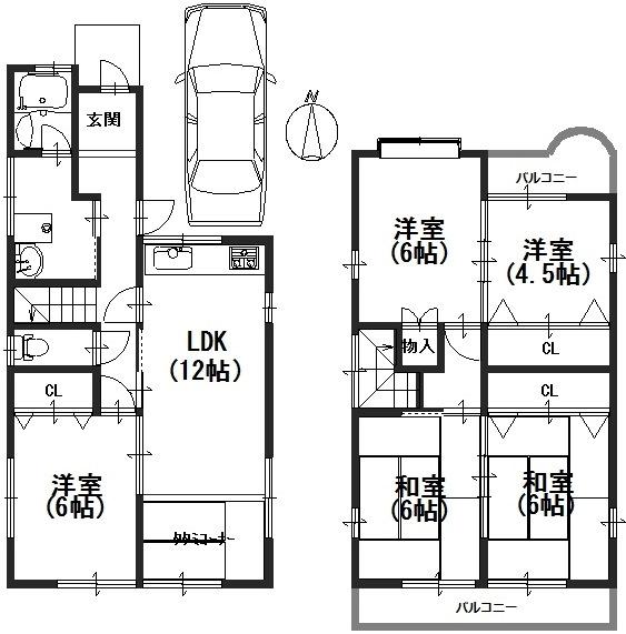 Floor plan. 26,800,000 yen, 5LDK, Land area 79.34 sq m , Building area 94.16 sq m