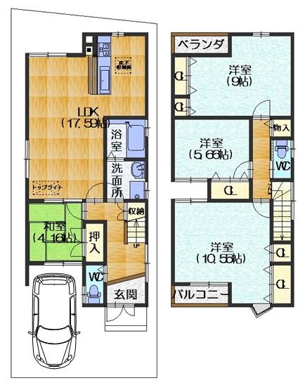 Floor plan. (No. 2 locations), Price 28 million yen, 4LDK, Land area 100.03 sq m , Building area 111.24 sq m
