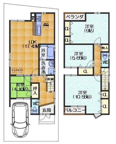 Floor plan. (No. 4 locations), Price 28 million yen, 4LDK, Land area 100.28 sq m , Building area 111.24 sq m