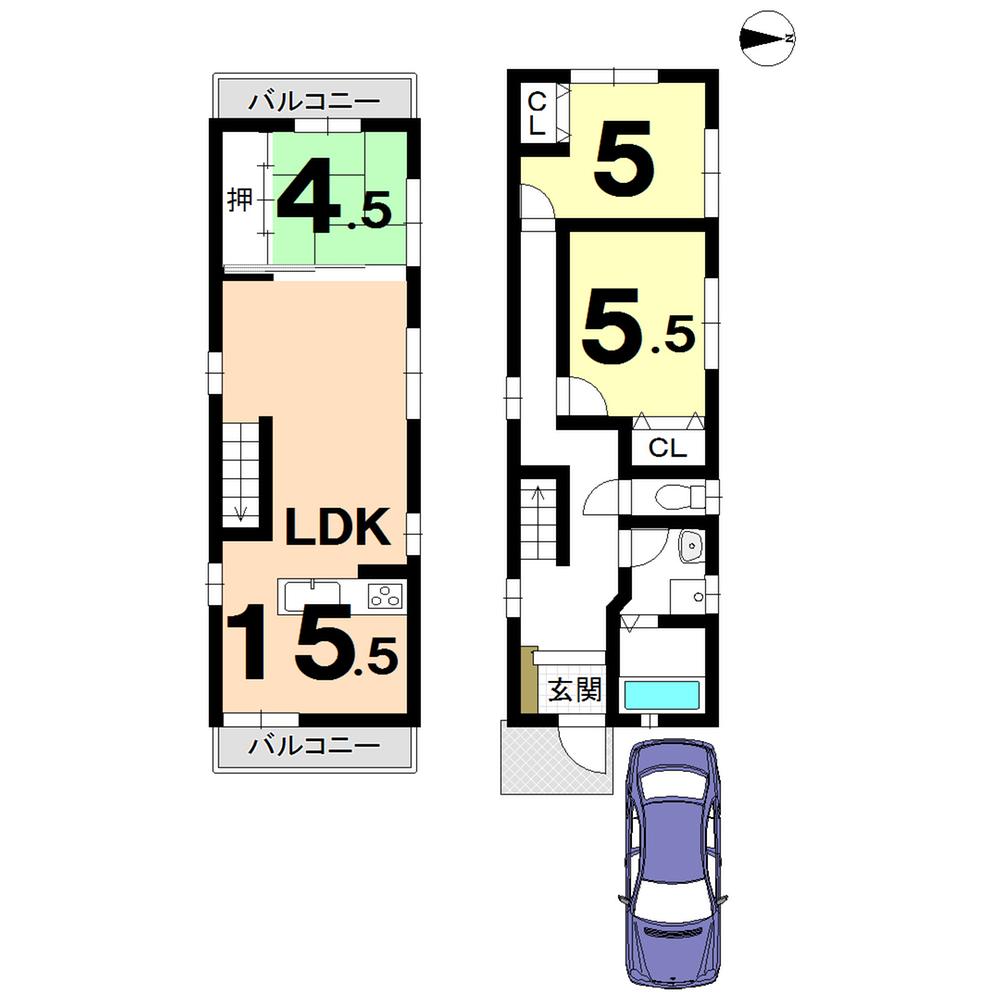 Building plan example (floor plan). Building plan example Building price 13.8 million yen, Building area 75.93 sq m