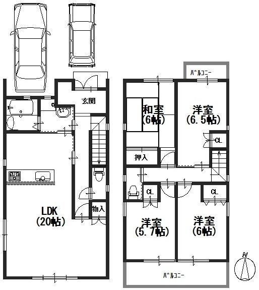 Floor plan. 39,130,000 yen, 4LDK, Land area 101.48 sq m , Building area 93.55 sq m
