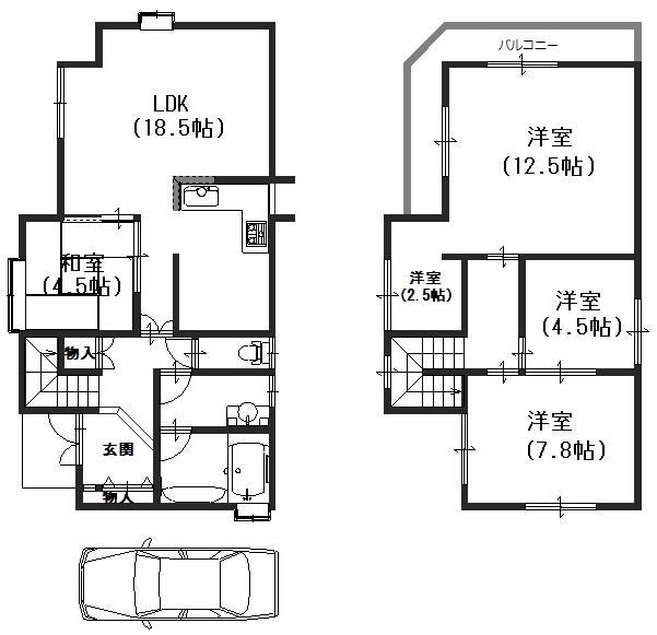 Floor plan. 38,800,000 yen, 4LDK + S (storeroom), Land area 132.09 sq m , Building area 112.86 sq m