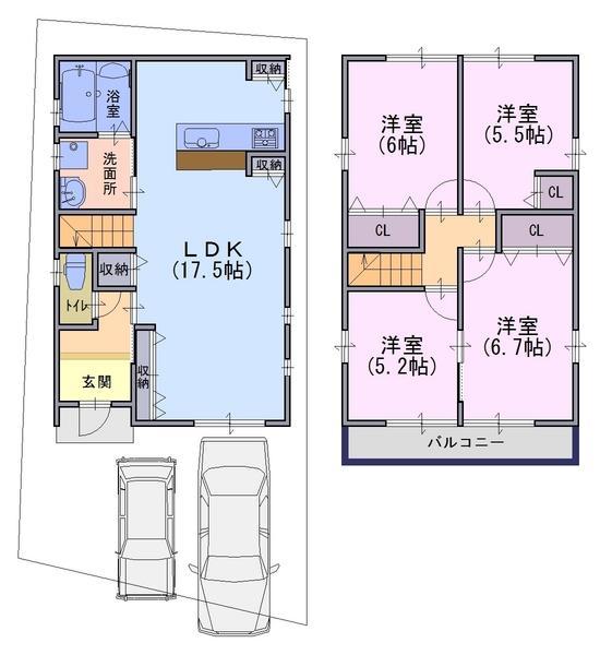 Floor plan. 36,800,000 yen, 4LDK, Land area 82.82 sq m , Building area 87.48 sq m
