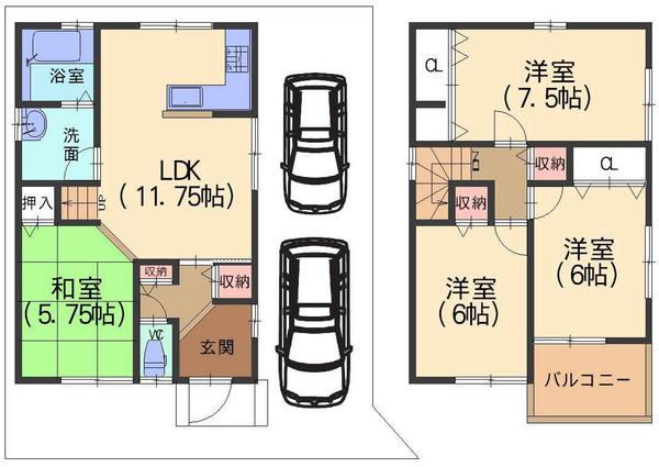 Floor plan. (No. 8 land Plan A), Price 31,891,000 yen, 4LDK, Land area 90.38 sq m , Building area 86.95 sq m