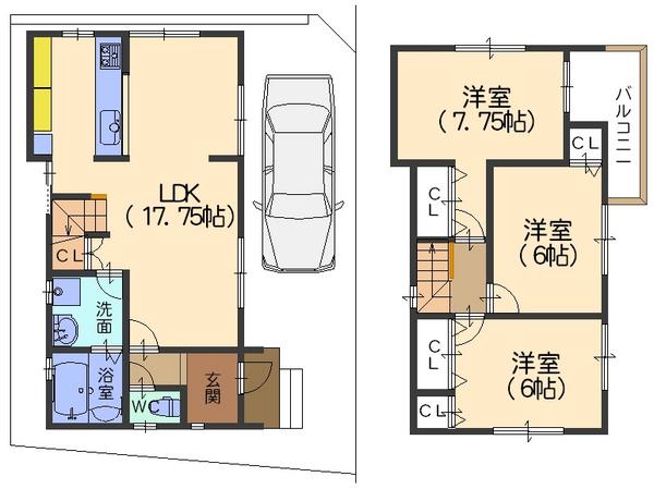 Floor plan. (No. 11 place Plan A), Price 30,760,000 yen, 3LDK, Land area 82.81 sq m , Building area 83.64 sq m