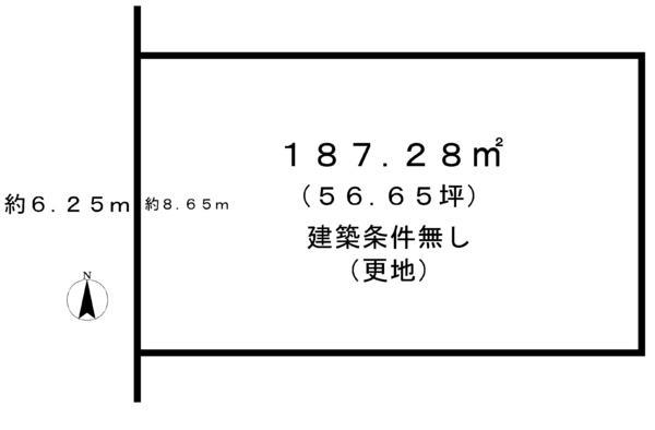 Compartment figure. Land price 29.5 million yen, Land area 187.28 sq m