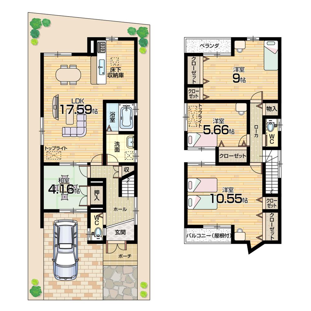 Floor plan. 28 million yen, 4LDK, Land area 100.03 sq m , Building area 111.24 sq m living spacious 17 Pledge Breadth of each room room