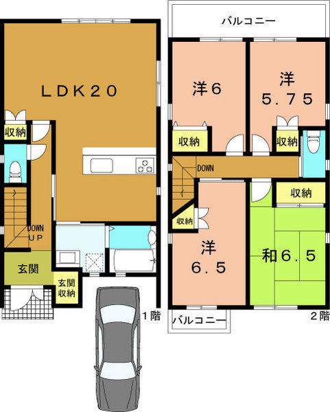 Floor plan. 39,130,000 yen, 4LDK, Land area 101.47 sq m , Building area 101.25 sq m