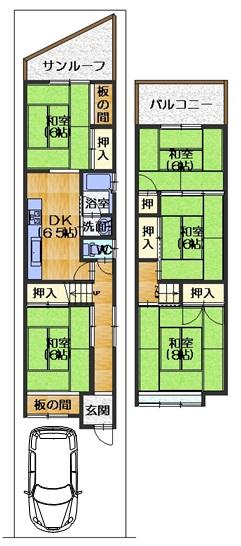 Floor plan. 13.8 million yen, 5DK, Land area 80.46 sq m , Building area 88.08 sq m