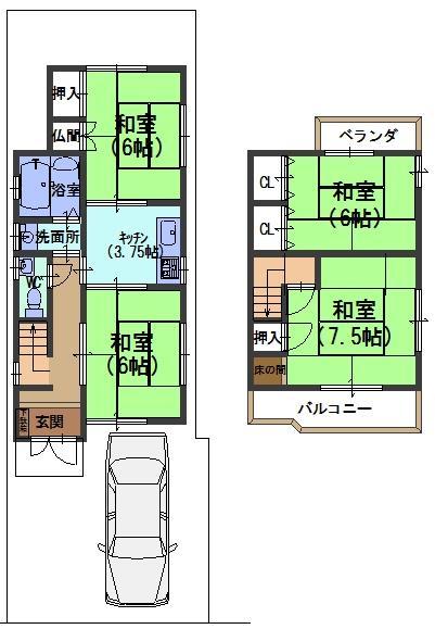 Floor plan. 24,900,000 yen, 4K, Land area 83.97 sq m , Building area 70.79 sq m