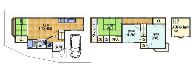 Floor plan. 24,800,000 yen, 3LDK, Land area 73.12 sq m , Building area 81.71 sq m