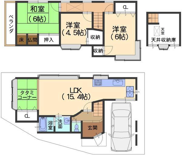 Floor plan. 24,800,000 yen, 3LDK, Land area 73.12 sq m , Building area 81.71 sq m