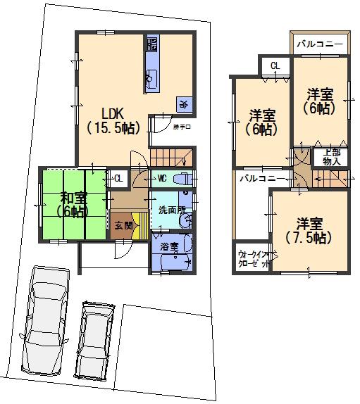 Floor plan. (A No. land), Price 39,800,000 yen, 4LDK, Land area 115 sq m , Building area 89.45 sq m