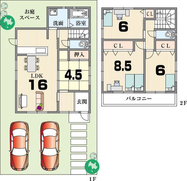 Floor plan. 47,910,000 yen, 3LDK, Land area 125 sq m , Building area 99.36 sq m