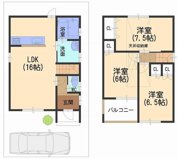 Floor plan. (No. 10 locations), Price 24,950,000 yen, 3LDK, Land area 77.71 sq m , Building area 77.76 sq m