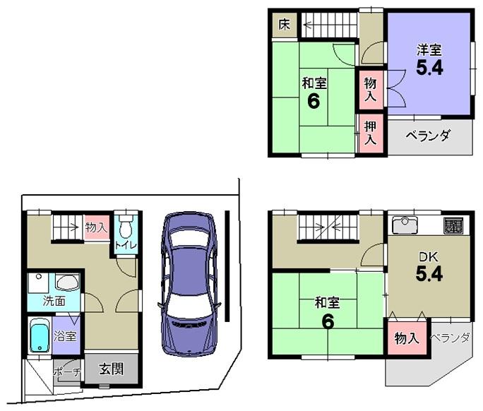 Floor plan. 13,900,000 yen, 3DK, Land area 42.91 sq m , Building area 67.43 sq m