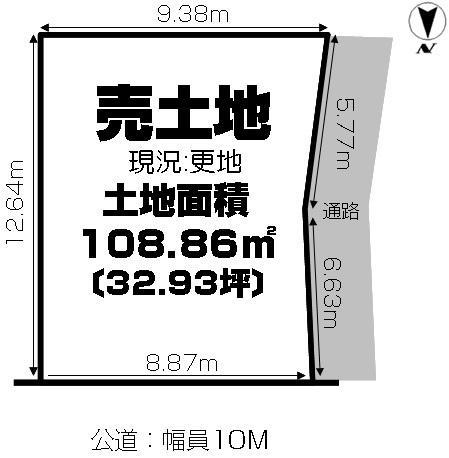 Compartment figure. Land price 19,800,000 yen, Land area 108.86 sq m