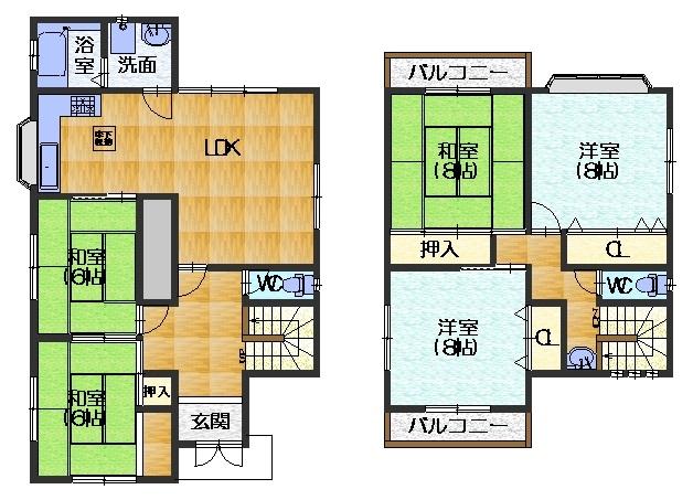 Floor plan. 59,800,000 yen, 5LDK, Land area 250.9 sq m , Building area 127.17 sq m