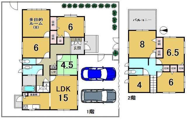 Floor plan. 63,800,000 yen, 6LDK + S (storeroom), Land area 258.97 sq m , Building area 163.09 sq m