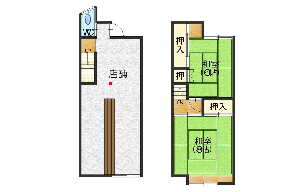 Floor plan. 13.8 million yen, 2K, Land area 52.92 sq m , Building area 61.56 sq m