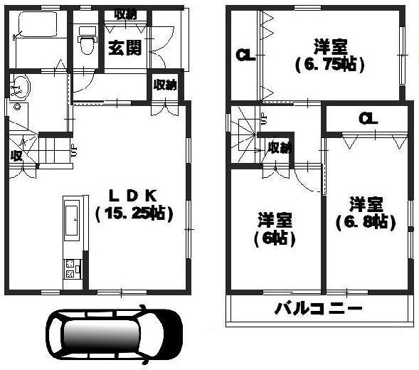 Floor plan. 26,540,000 yen, 3LDK, Land area 75.1 sq m , It is a building area of ​​81 sq m floor plan. 