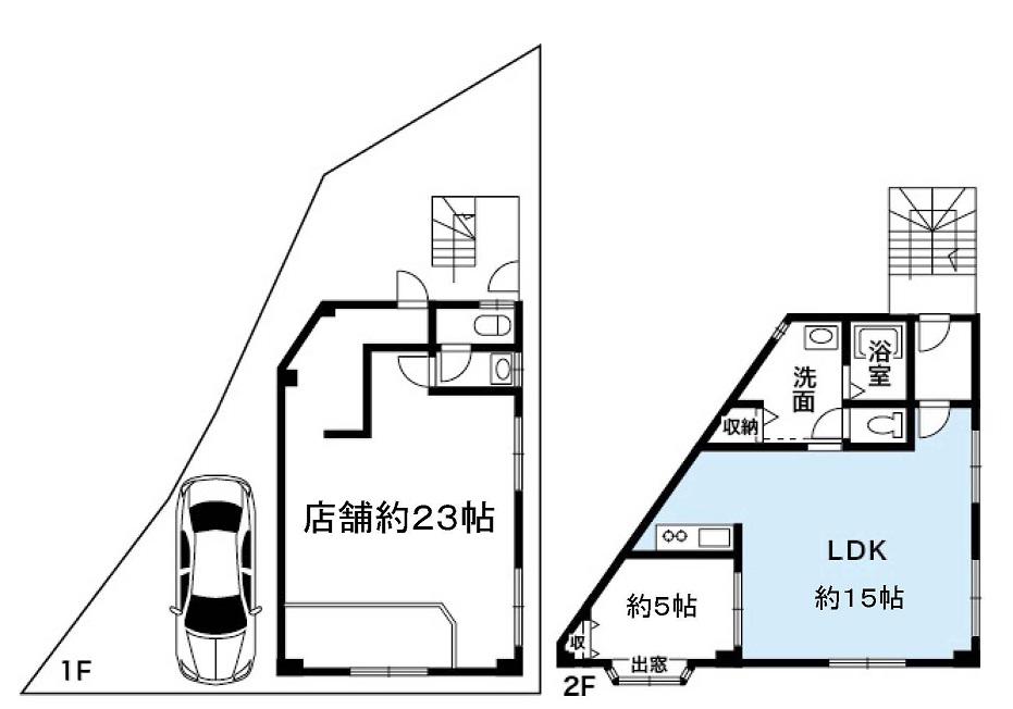 Floor plan. 33,800,000 yen, 1LDK, Land area 92.54 sq m , Building area 82.88 sq m 2F residence part, Attendance time 0 minutes! ! 