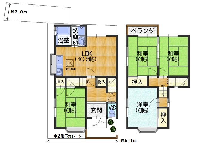 Floor plan. 16.3 million yen, 4LDK, Land area 76.35 sq m , Building area 92.73 sq m