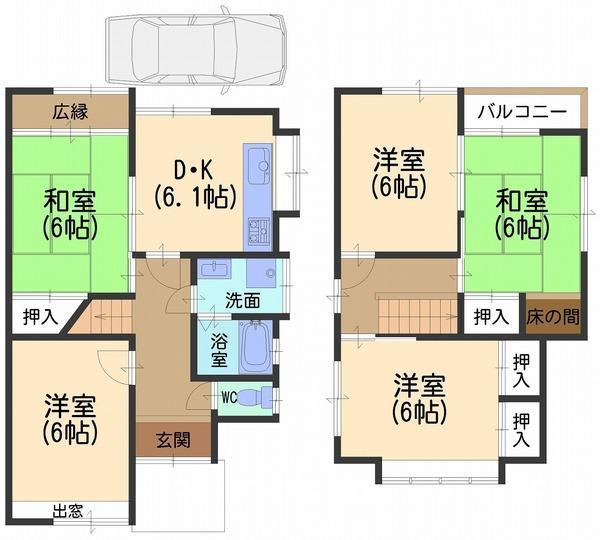 Floor plan. 19,800,000 yen, 5DK, Land area 83.09 sq m , Building area 86.06 sq m