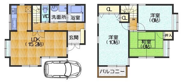Floor plan. 30,800,000 yen, 3LDK, Land area 75.05 sq m , Building area 85.89 sq m