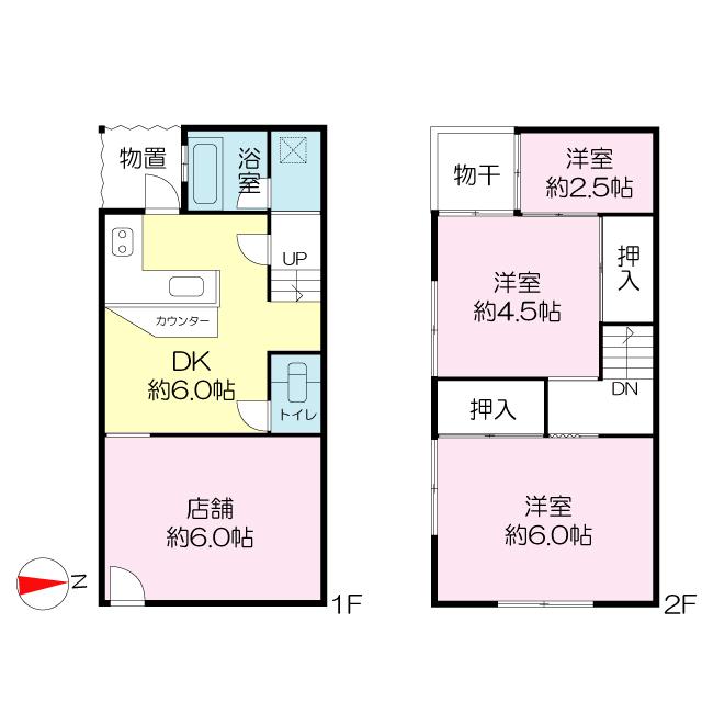 Floor plan. 12.8 million yen, 2DK + S (storeroom), Land area 33.72 sq m , Building area 51.78 sq m 2SDK + store