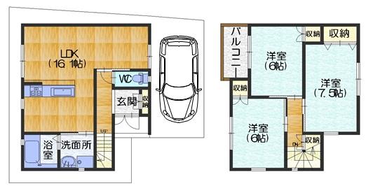 Floor plan. (No. 4 locations), Price 26,460,000 yen, 3LDK, Land area 75.6 sq m , Building area 80.19 sq m
