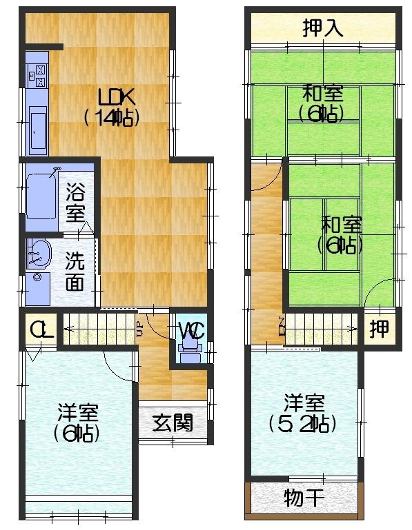 Floor plan. 21,800,000 yen, 4LDK, Land area 186.02 sq m , Building area 85.47 sq m
